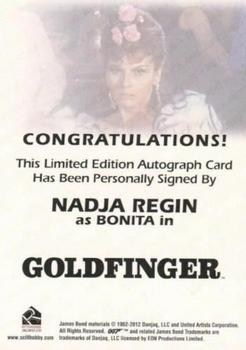 2015 Rittenhouse James Bond Archives - Autographs #NNO Nadja Regin Back