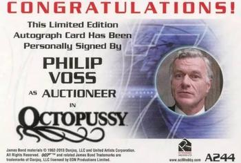 2014 Rittenhouse James Bond Archives - Autographs #A244 Philip Voss Back
