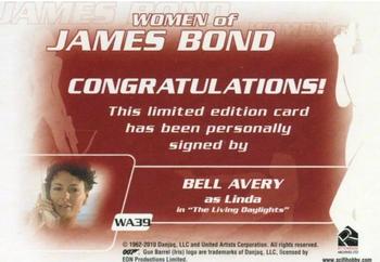 2014 Rittenhouse James Bond Archives - Autographs #WA39 Belle Avery Back