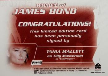 2014 Rittenhouse James Bond Archives - Autographs #WA45 Tania Mallet Back