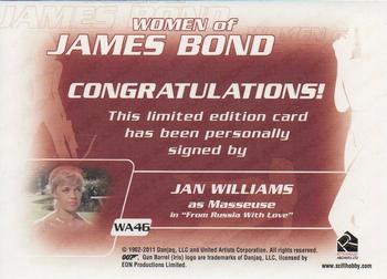 2014 Rittenhouse James Bond Archives - Autographs #WA46 Jan Williams Back