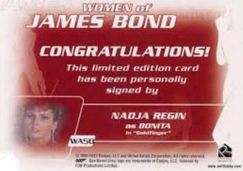 2014 Rittenhouse James Bond Archives - Autographs #WA50 Nadja Regin Back