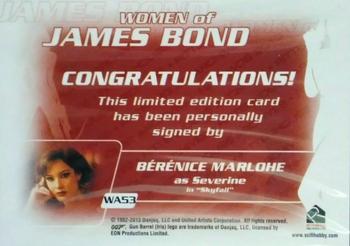 2014 Rittenhouse James Bond Archives - Autographs #WA53 Bérénice Marlohe Back