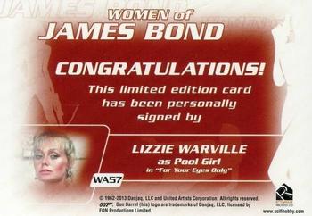 2014 Rittenhouse James Bond Archives - Autographs #WA57 Lizzie Warville Back