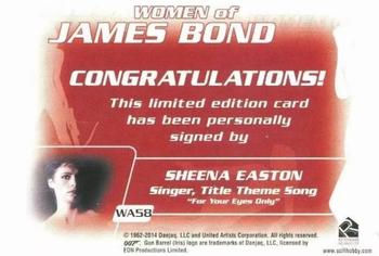 2014 Rittenhouse James Bond Archives - Autographs #WA58 Sheena Easton Back