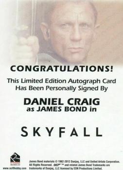 2014 Rittenhouse James Bond Archives - Autographs #NNO Daniel Craig Back