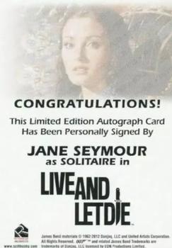 2014 Rittenhouse James Bond Archives - Autographs #NNO Jane Seymour Back
