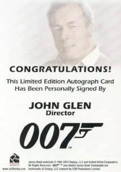 2014 Rittenhouse James Bond Archives - Autographs #NNO John Glen Back