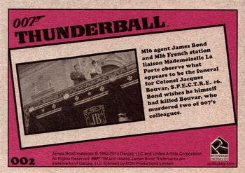 2014 Rittenhouse James Bond Archives - Thunderball Throwback #002 MI6 agent James Bond and MI6 French station Back