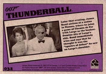 2014 Rittenhouse James Bond Archives - Thunderball Throwback #032 Later that evening, James Bond arrives at a casino Back