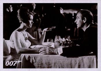 2014 Rittenhouse James Bond Archives - Thunderball Throwback #034 007 orders caviar and Dom Perignon '55. Domino Front