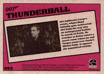 2014 Rittenhouse James Bond Archives - Thunderball Throwback #062 007 infiltrates Largo's estate, where Bond initial Back