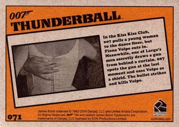 2014 Rittenhouse James Bond Archives - Thunderball Throwback #071 In the Kiss Kiss Club, 007 pulls a young woman to Back