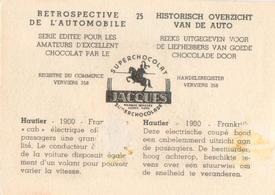 1955 Chocolat Jacques Retrospective de l'automobile #25 1900 - Hautier Back