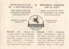 1955 Chocolat Jacques Retrospective de l'automobile #26 1901 - Renault Back