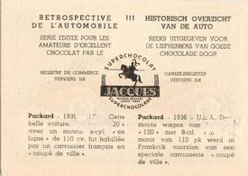 1955 Chocolat Jacques Retrospective de l'automobile #111 1936 - Packard Back