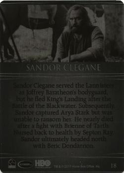 2017 Rittenhouse Game of Thrones Valyrian Steel #18 Sandor Clegane Back