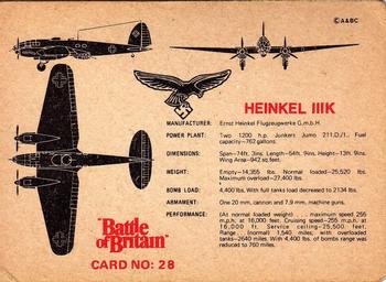 1969 A&BC Battle of Britain #28 A Heinkel Flies In For A Raid On the S.E. Area Back