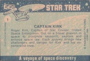 1969 A&BC Star Trek #1 Captain Kirk Back