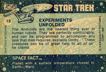 1969 A&BC Star Trek #19 Experiments Unfolded Back