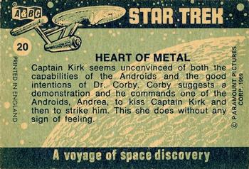 1969 A&BC Star Trek #20 Heart of Metal Back
