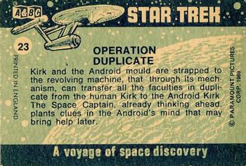 1969 A&BC Star Trek #23 Operation Duplicate Back