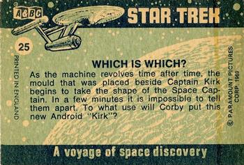 1969 A&BC Star Trek #25 Which Is Which? Back