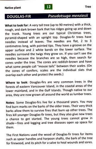 2017 Metchosin Nature Cards #12 Douglas-fir Back