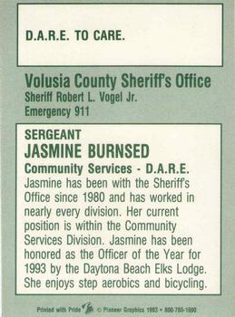 1993 Volusia County Sheriff's Office SheriffStars #NNO Jasmine Burnsed Back