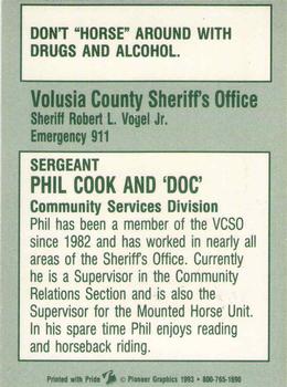 1993 Volusia County Sheriff's Office SheriffStars #NNO Phillip Cook / Doc Back