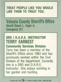 1993 Volusia County Sheriff's Office SheriffStars #NNO Teresa Earnest Back