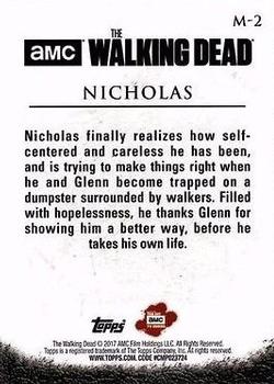 2017 Topps The Walking Dead Season 6 - In Memoriam #M-2 Nicholas Back
