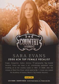 2014 Panini Country Music - Award Winners #18 Sara Evans Back