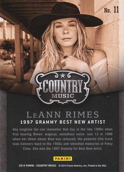2014 Panini Country Music - Award Winners Green #11 LeAnn Rimes Back