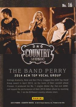 2014 Panini Country Music - Award Winners Green #16 The Band Perry Back