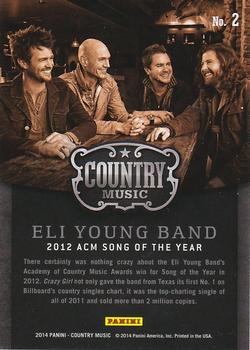 2014 Panini Country Music - Award Winners Blue #2 Eli Young Band Back