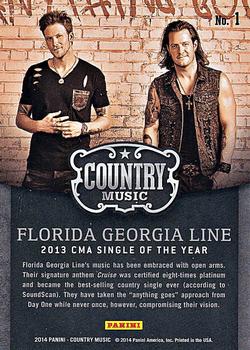 2014 Panini Country Music - Award Winners Purple #1 Florida Georgia Line Back