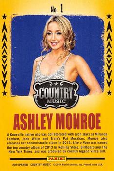 2014 Panini Country Music - Backstage Pass #1 Ashley Monroe Back