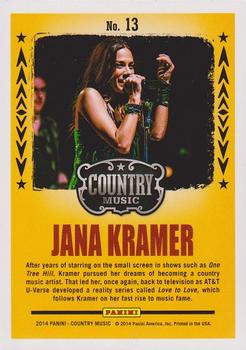 2014 Panini Country Music - Backstage Pass #13 Jana Kramer Back