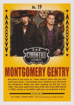 2014 Panini Country Music - Backstage Pass #19 Montgomery Gentry Back