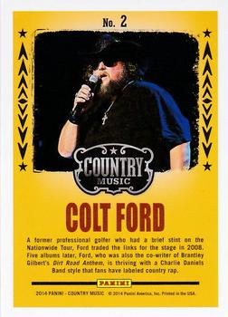 2014 Panini Country Music - Backstage Pass Green #2 Colt Ford Back