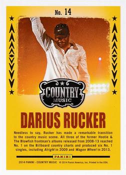 2014 Panini Country Music - Backstage Pass Green #14 Darius Rucker Back
