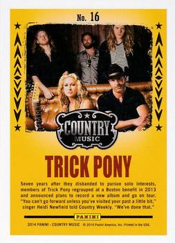 2014 Panini Country Music - Backstage Pass Red #16 Trick Pony Back