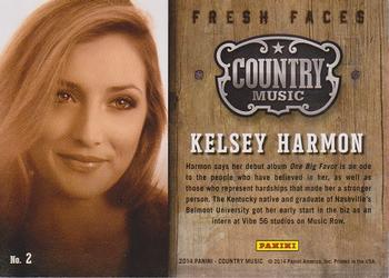 2014 Panini Country Music - Fresh Faces #2 Kelsey Harmon Back