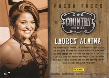 2014 Panini Country Music - Fresh Faces #7 Lauren Alaina Back