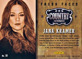 2014 Panini Country Music - Fresh Faces #10 Jana Kramer Back