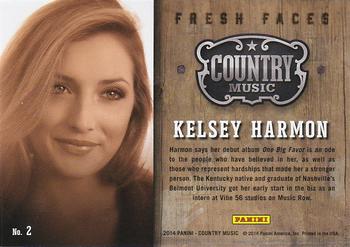 2014 Panini Country Music - Fresh Faces Green #2 Kelsey Harmon Back