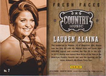 2014 Panini Country Music - Fresh Faces Green #7 Lauren Alaina Back