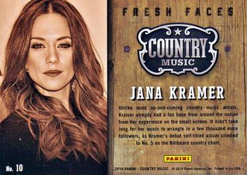 2014 Panini Country Music - Fresh Faces Green #10 Jana Kramer Back
