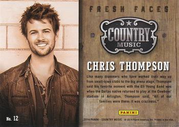2014 Panini Country Music - Fresh Faces Green #12 Chris Thompson Back